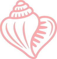Heart Shaped Seashell Outline in Pink vector