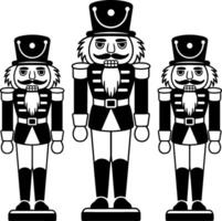 Trio of Nutcracker Soldiers in Uniform vector