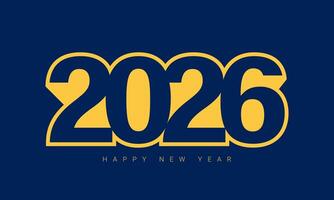 2026 Happy New Year Template Design vector