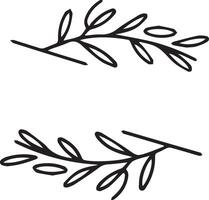 Two simplistic black line drawings of branches vector