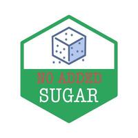 No added sugar on white background. vector