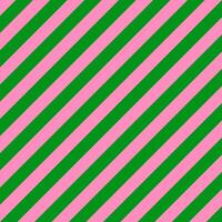 Diagonal striped pattern with alternating pink and green lines. vector
