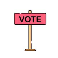 Volunteering with a vote sign board on white background. vector