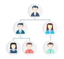 Organization chart template of the corporation business hierarchy icon. vector
