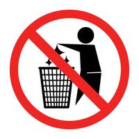 Littering is prohibited sign on white background. vector