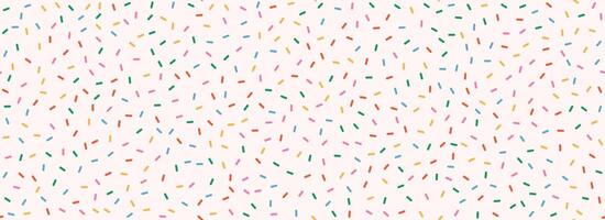 Pink donut sprinkles seamless pattern. Colorful candy cream background. Cake glaze icing overlay for decorative banner, poster, template. Cupcake or ice cream topping texture. vector