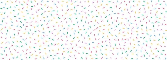 Donut sprinkles seamless pattern. Colorful candy cream background. Cake glaze icing overlay for decorative banner, poster, template. Cupcake or ice cream topping texture. vector