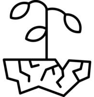 dry tree outline style vector