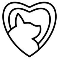 Pet Love rescue outline style vector