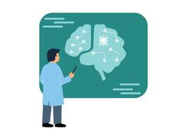 Deep Learning Scientists or Researchers See Digital Brain Projections,for artificial intelligence research banners vector