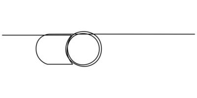 continuous one line power button hand drawn illustration vector