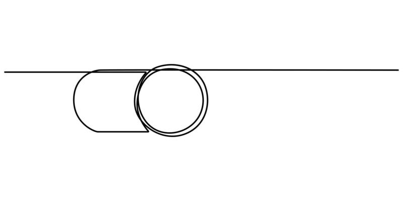 continuous one line power button hand drawn illustration