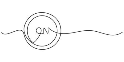 On-Off button continuous one line drawing, Green Environment Line Icon, Power icon Drawing vector