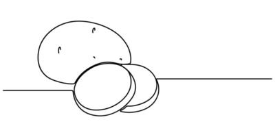 Potatoes illustration one continuous line drawing art vector