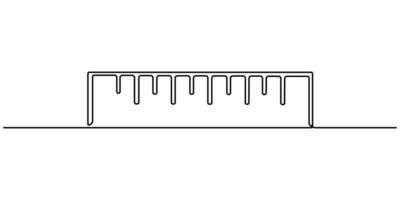 continuous one line drawing ruler icon pro illustration vector