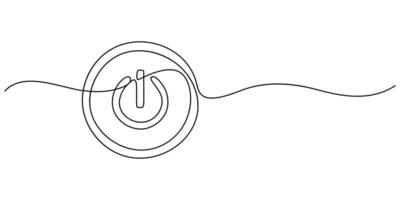On-Off button in continuous one line drawing style, Line art of On-Off button illustration abstract background vector