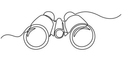binoculars continuous one line drawing of pro illustration vector