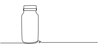 bottle continuous one line drawing isolated on white background vector