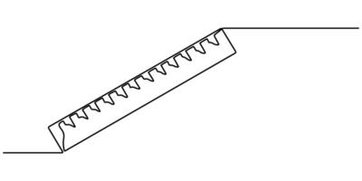 Continuous one line drawing illustration of ruler isolated on white background ruler line icon vector