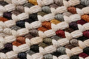 Detailed Textile Texture A Rich Tapestry of Knitted Colors and Patterns photo