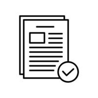 Icon of checking a document or file with a check mark vector