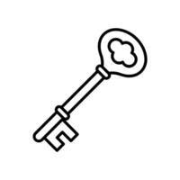 Classic key icon for locking and security vector