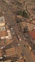 Aerial view of Yaounde city in Cameroon with drone video