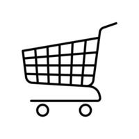 Shopping cart icon for grocery checkout in ecommerce vector