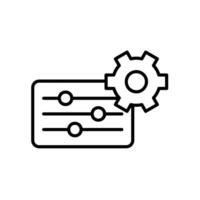settings and options icons with gear and equalizer vector
