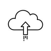 Icon of uploading data into cloud computing vector