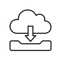 Download icon from the cloud into computer storage vector