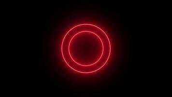 Glowing neon target icon, military target icon animation Isolated on Black Background video