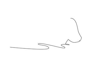 Animated self drawing continuous line draw table tennis player ready for game, training or exercise. Ping pong athlete. Sporting championship international competition. Full length one line animation video