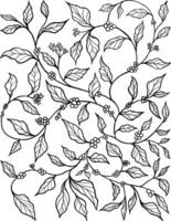 coffee plant vines fabric pattern illustration vector
