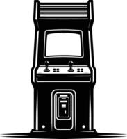 An arcade machine with a screen and a joystick vector