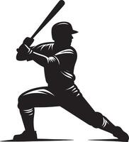 Baseball player silhouette on white background vector