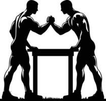 Two men are fighting at a table vector