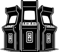 An arcade machine with three games on it vector