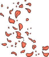 Scattered reddish-orange petals or leaves gently descending. A calm and peaceful visual. vector