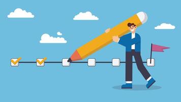 This visual represents the importance of organization, accountability, and efficiency in achieving milestones and delivering successful outcomes vector