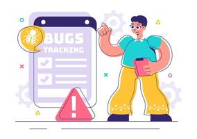 Computer Virus Alert with Mobile Phone Security in Cartoon Style vector