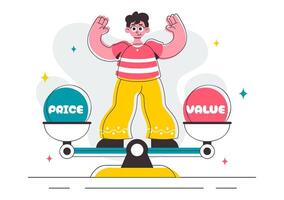 Concept of Market Price and Inflation with Balanced Goods vector