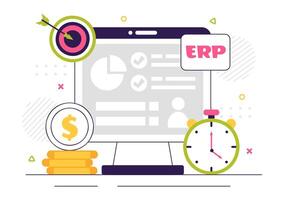 of ERP Digital System Boosting Company Productivity and Organization vector