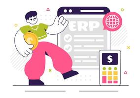 Enterprise Resource Planning with Corporate Productivity and Management Tools vector