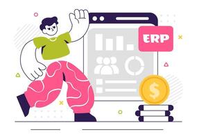 ERP Dashboard for Efficient Enterprise Planning and Control vector