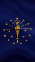 Indiana State Waving Flag in Vertical Orientation. Realistic Flag Animation. Seamless Loop Background. video