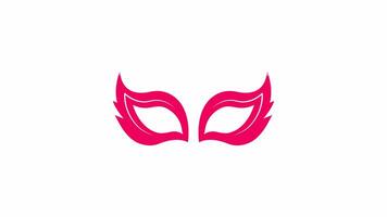 Gala musk icon, isolated on white background, 4K motion graphics animation, light crimson color icon video