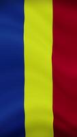 Romania Waving Flag in Vertical Orientation. Realistic Flag Animation. Seamless Loop Background. video