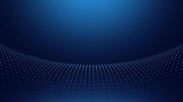 Blue tech screen background looped. Motion graphic of Blue data matrix simulation digital line and grid technology with futuristic HUD screen on abstract background concept. Glowing dots arched blue video