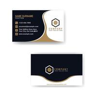 Creative Dark and Gold Modern Bussiness Card For Company. Abstract Simple Clean Design Template. vector